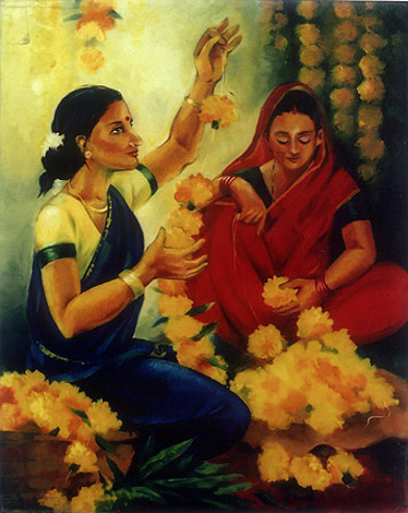 Utsav - oil on canvas stretcher